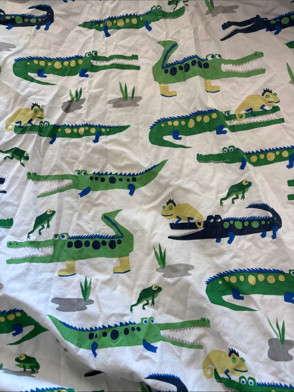 Pottery Barn Kids Alligator print fitted twin sheet